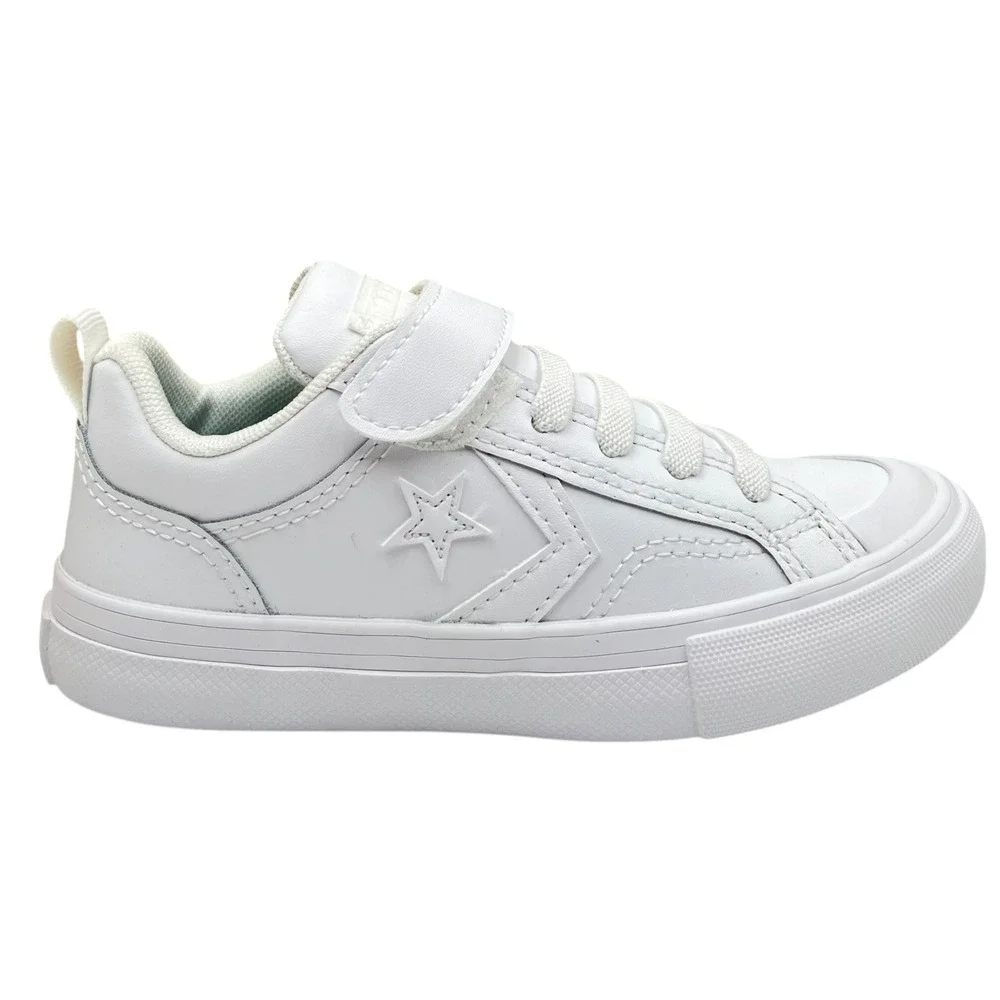 Converse Pro Blaze Toddle Boys Girls Slip-on Leather Sneaker Size 10 Solid White